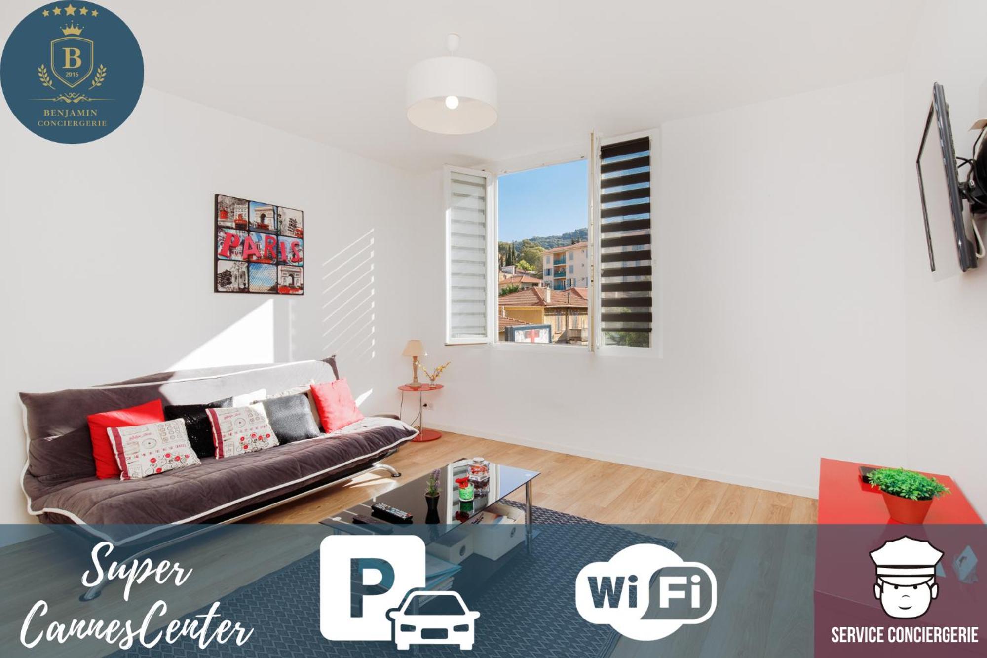 SuperCannes Center - Parking - Spacieux 70 Metres - Clim - Wifi Exterior foto